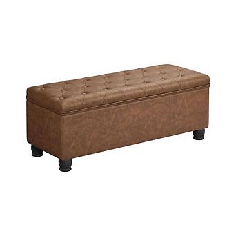 Easy-Lid Storage Entryway Bench