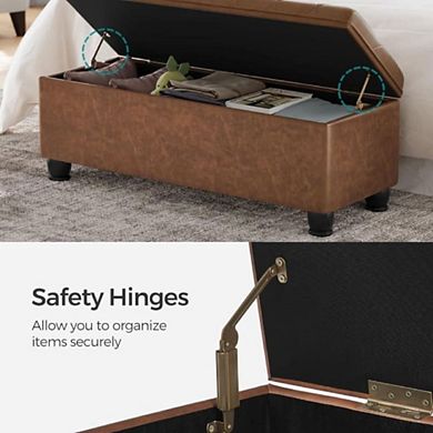 Easy-Lid Storage Entryway Bench