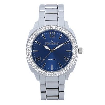 Peugeot Womens 40mm Boyfriend Bracelet Watch with Double Row Crystal Bezel