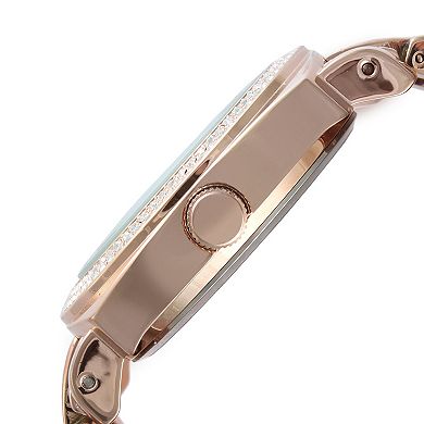 Peugeot Womens 40mm Boyfriend Bracelet Watch with Double Row Crystal Bezel