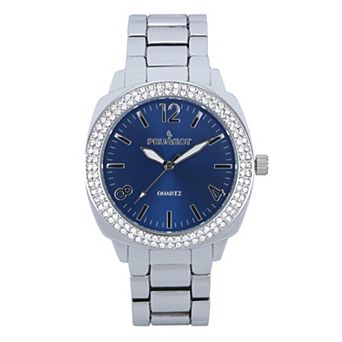 Peugeot Womens 40mm Boyfriend Bracelet Watch with Double Row Crystal Bezel