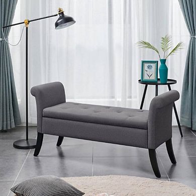 Storage Entryway Bench With Rolled Arms