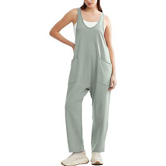 Women Casual Loose Long Bib Pants Baggy Rompers Overalls Wide Leg Jumpsuits With Pockets