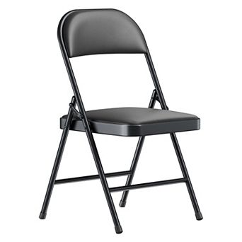 PATIOEASY 2 Folding Chairs Metal Frame Weather Resistant Outdoor Folding Chairs for Patio
