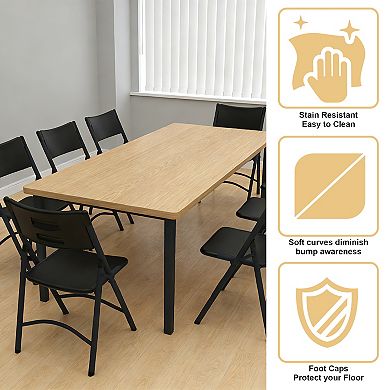 PATIOEASY Plastic Folding Chairs Lightweight Stacking Chairs with Basic Design for Classrooms