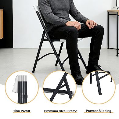 PATIOEASY Plastic Folding Chairs Lightweight Stacking Chairs with Basic Design for Classrooms