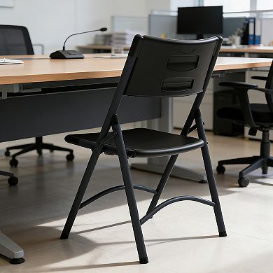 PATIOEASY Plastic Folding Chairs Lightweight Stacking Chairs with Basic Design for Classrooms