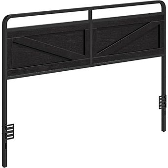 Wooden Panel Headboard with Metal Frame, Height Adjustable, Bed Frame Adapter