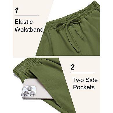 COOFANDY Men's Linen Casual Pants Lightweight Jogger Elastic Waist Drawstring Yoga Beach Pants