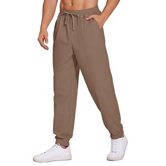 COOFANDY Men's Linen Casual Pants Lightweight Jogger Elastic Waist Drawstring Yoga Beach Pants