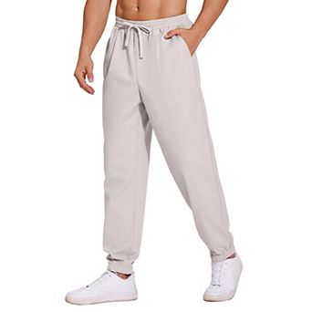 COOFANDY Men's Linen Casual Pants Lightweight Jogger Elastic Waist Drawstring Yoga Beach Pants