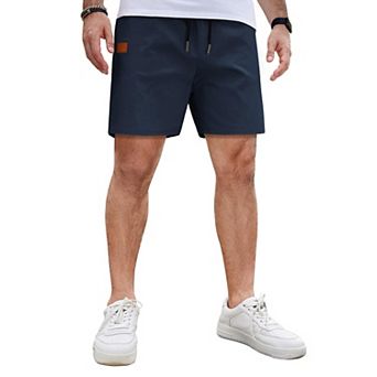 COOFANDY Men's Casual Cotton Shorts 5Inch Beach Lightweight Drawstring Elastic Waist Chino Shorts