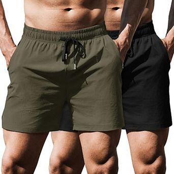 COOFANDY Men's Running Athletic Shorts 5 Inch 2 Pack Gym Workout Shorts Fitted Exercise Shorts