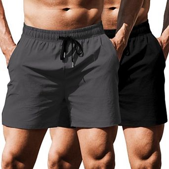 COOFANDY Men's Running Athletic Shorts 5 Inch 2 Pack Gym Workout Shorts Fitted Exercise Shorts