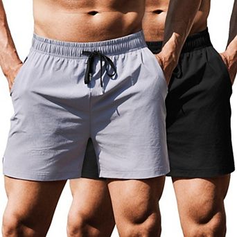 COOFANDY Men's Running Athletic Shorts 5 Inch 2 Pack Gym Workout Shorts Fitted Exercise Shorts