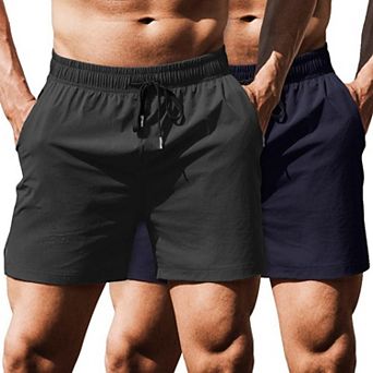COOFANDY Men's Running Athletic Shorts 5 Inch 2 Pack Gym Workout Shorts Fitted Exercise Shorts