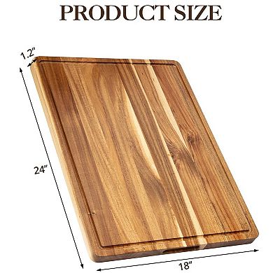 Acacia Wood Cutting Board, Thicken Butcher Block, Multipurpose Chopping Board