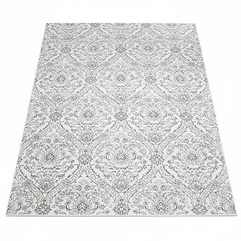 Vintage Floral Rug Washable Rug，Non Slip，TPR Rubber Backing, Low Pile