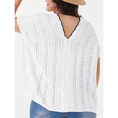 Women's Plus Size Open Front Cardigan Sweater Half Sleeve Lightweight Causl Crop Solid Knit Shrug