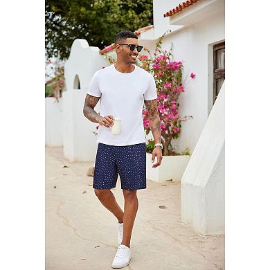 COOFANDY Men's Casual Shorts Classic Fit 7inch Elastic Waist Drawstring Summer Walking Shorts