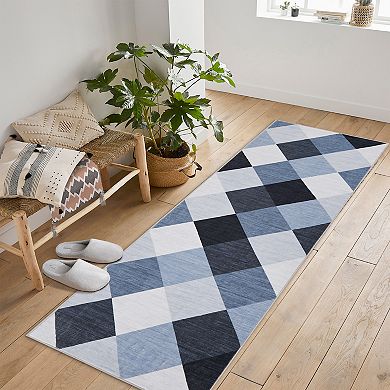 ANIXOL Plaid Non-Slip Runner Rug