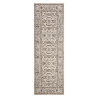 Retro Floral Persian Rug - Non-Slip Washable Low Pile Stain Resistant Accent Mat for Living Room