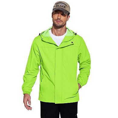 COOFANDY Mens Rain Jacket Waterproof With Hooded Lightweight Packable Raincoat Windbreaker Travel