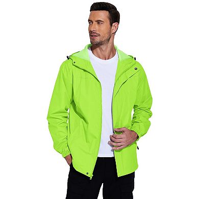 COOFANDY Mens Rain Jacket Waterproof With Hooded Lightweight Packable Raincoat Windbreaker Travel