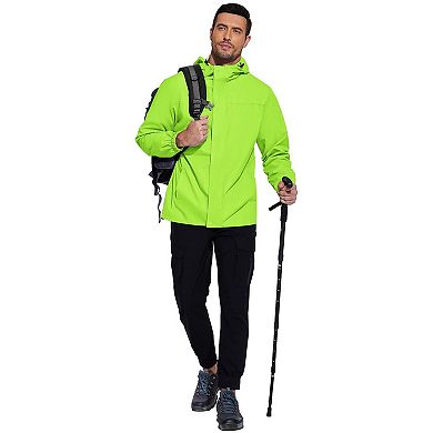 COOFANDY Mens Rain Jacket Waterproof With Hooded Lightweight Packable Raincoat Windbreaker Travel