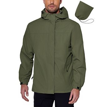 COOFANDY Mens Rain Jacket Waterproof With Hooded Lightweight Packable Raincoat Windbreaker Travel