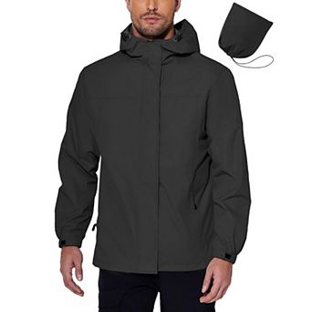 COOFANDY Mens Rain Jacket Waterproof With Hooded Lightweight Packable Raincoat Windbreaker Travel