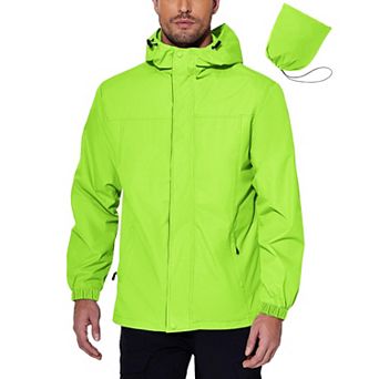 COOFANDY Mens Rain Jacket Waterproof With Hooded Lightweight Packable Raincoat Windbreaker Travel