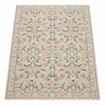 Area Rug,Floral Modern Washable Rugs,Non-Slip Low-Pile Soft Floor Carpet