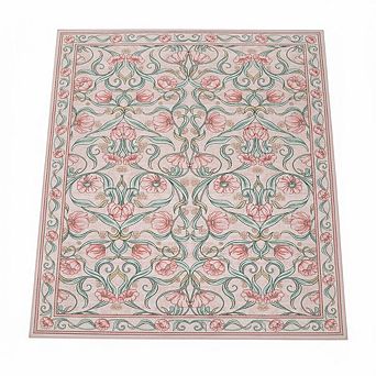 Area Rug,Floral Modern Washable Rugs,Non-Slip Low-Pile Soft Floor Carpet