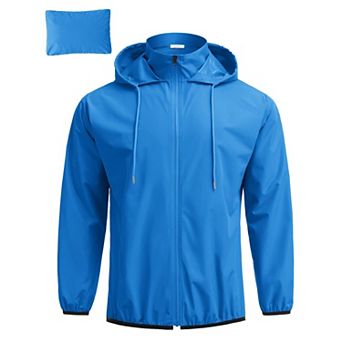 COOFANDY Mens Packable Rain Jacket Lightweight Breathable Raincoat Polyester Windbreaker Jacket