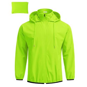 COOFANDY Mens Packable Rain Jacket Lightweight Breathable Raincoat Polyester Windbreaker Jacket