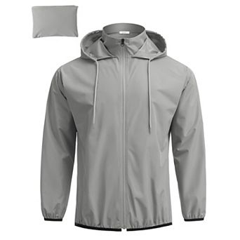 COOFANDY Mens Packable Rain Jacket Lightweight Breathable Raincoat Polyester Windbreaker Jacket