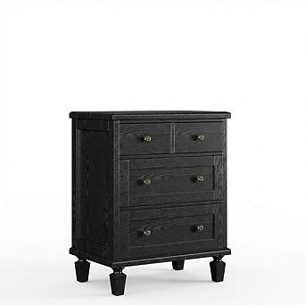 Vintage 4-Drawer Dresser with Tapered Legs, Ideal for Bedroom, Living Room, or Entryway Storage