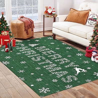 ANIXOL Christmas Snowflake Washable Rug