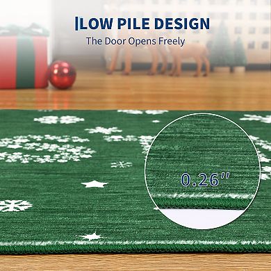 ANIXOL Christmas Snowflake Washable Rug