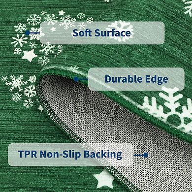 ANIXOL Christmas Snowflake Washable Rug