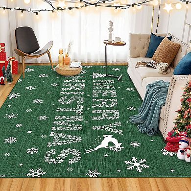 ANIXOL Christmas Snowflake Washable Rug