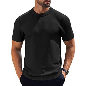 COOFANDY Men's Crew Neck T-Shirts Waffle Knit Short Sleeve Shirts Casual Stylish Tee Shirts