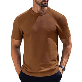 COOFANDY Men's Crew Neck T-Shirts Waffle Knit Short Sleeve Shirts Casual Stylish Tee Shirts