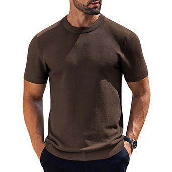 COOFANDY Men's Crew Neck T-Shirts Waffle Knit Short Sleeve Shirts Casual Stylish Tee Shirts