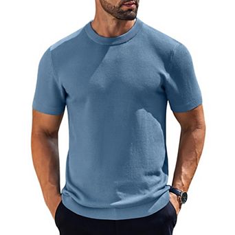 COOFANDY Men's Crew Neck T-Shirts Waffle Knit Short Sleeve Shirts Casual Stylish Tee Shirts