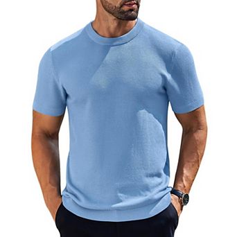 COOFANDY Men's Crew Neck T-Shirts Waffle Knit Short Sleeve Shirts Casual Stylish Tee Shirts