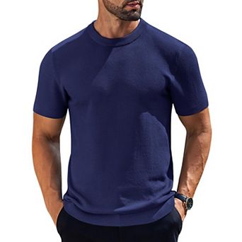 COOFANDY Men's Crew Neck T-Shirts Waffle Knit Short Sleeve Shirts Casual Stylish Tee Shirts