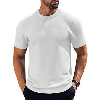 COOFANDY Men's Crew Neck T-Shirts Waffle Knit Short Sleeve Shirts Casual Stylish Tee Shirts