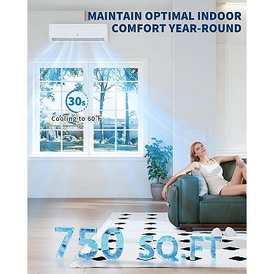 12000 BTU Mini Split AC/Heating System,19 SEER2 208-230V Enabled Energy Efficient Mini Split Unit